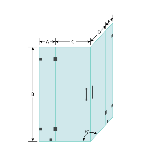 Double Corner Swinging Door and Panel Shower