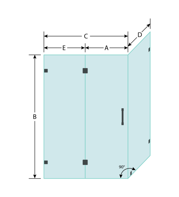 Corner Shower Door With Glass Hinge