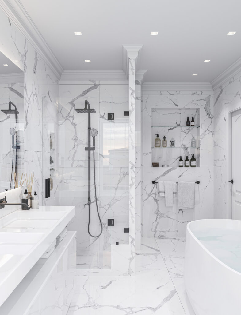 Shower Door Panel With Side Knee Wall - The Glass Company NYC: Glass ...