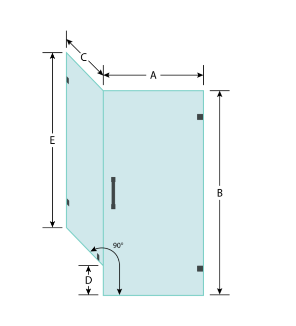 Corner Shower Door With Side Knee Wall