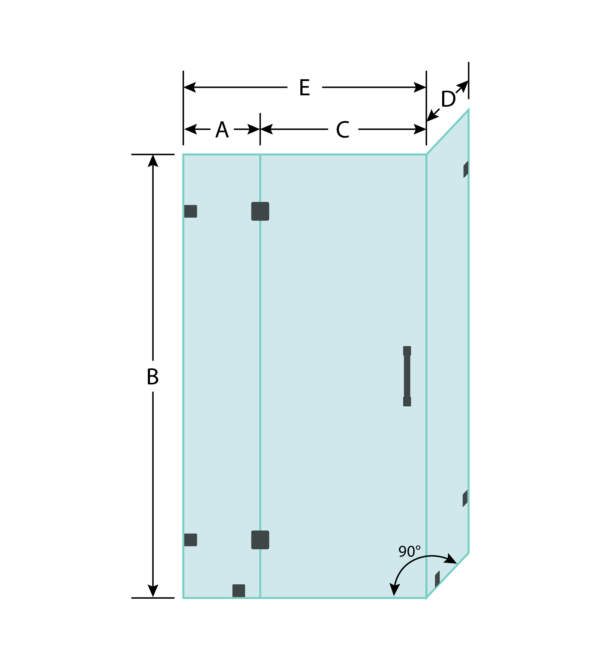 Corner Shower Door With Side Panel